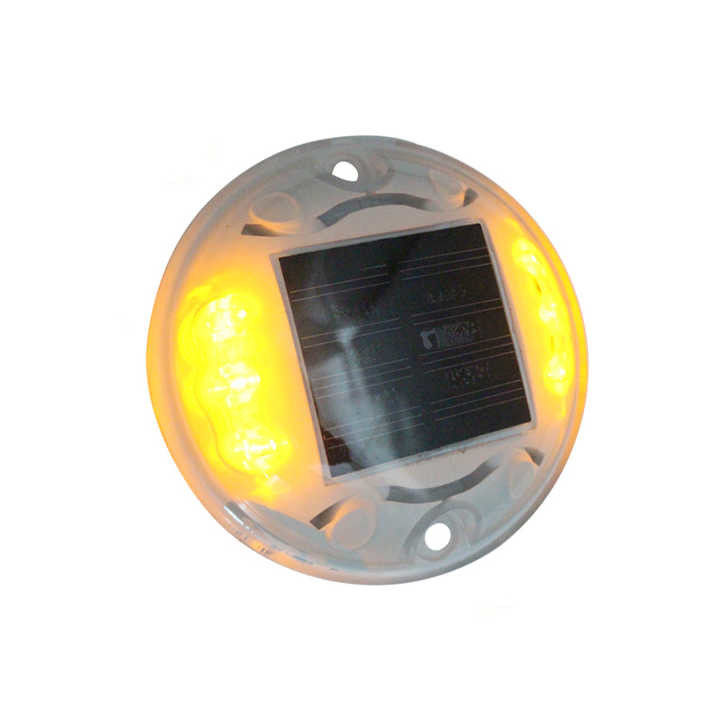FCC 閃光太陽光道路スタッド 黄色 LED 歩道標識 観測距離 1000m