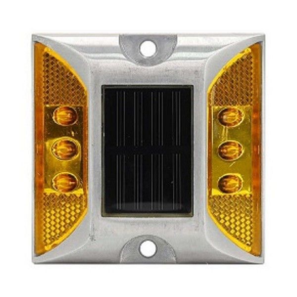 黄色い色 太陽光道路反射器 IP68 防水 6pcs 高明るさ LED