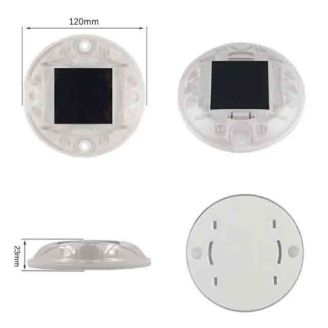 高明るさ PC 丸い形 太陽光路面マーカーライト IP68 プラスチック猫の目