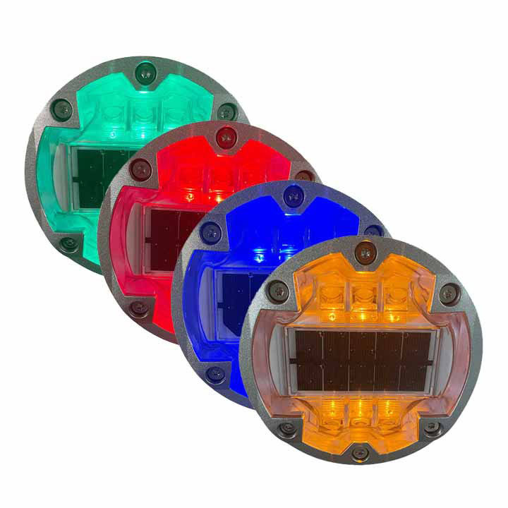 太陽光LED道路ストッド 組み込み 丸いアルミ 閃光LED猫眼道路マーカー